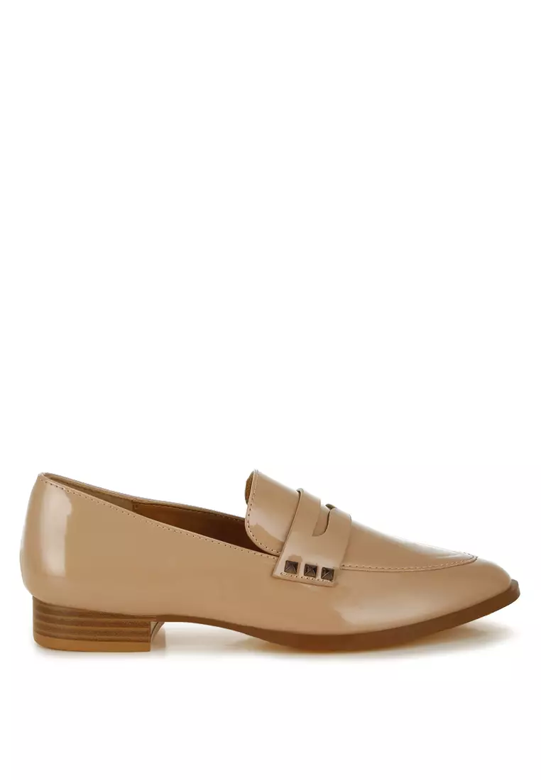 Discount on Rag & CO.  shoes - SKU: Patent Pleather Penny Loafers in Beige