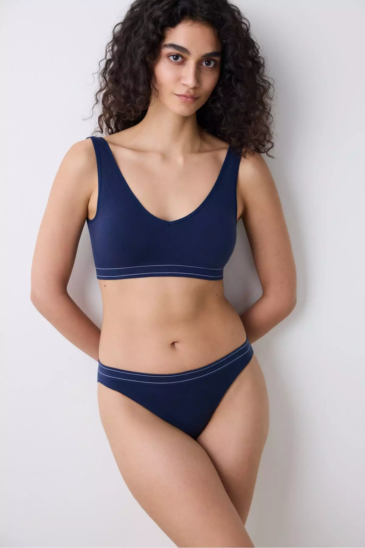 Seamless Navy Blue Top