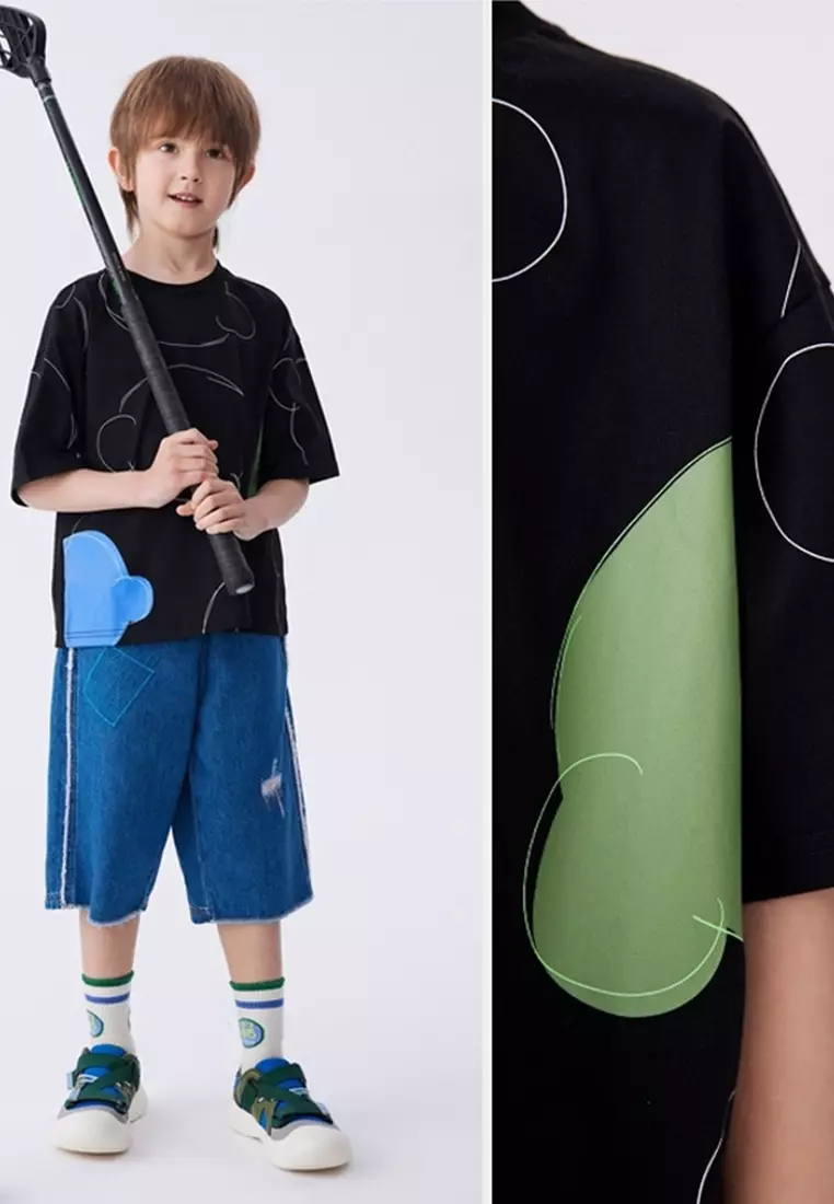 Multi Color Graphic Print Short Sleeve T-Shirt