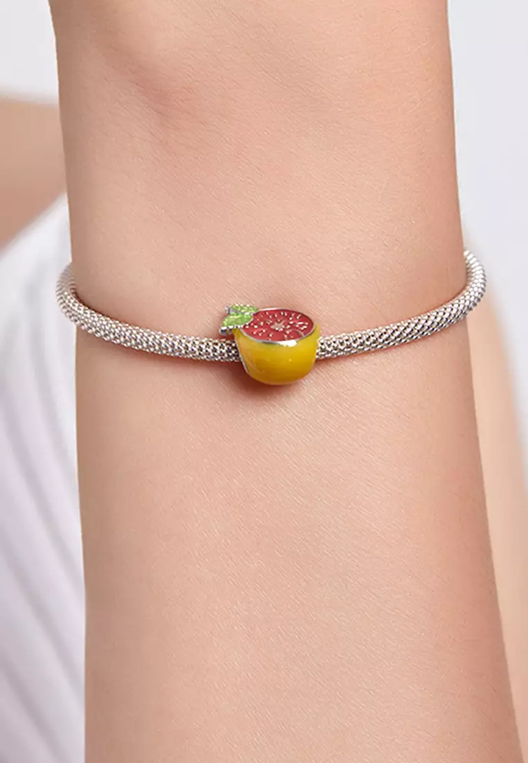 Solid 925 Sterling Silver Easy Squeezy Lemon Bead Charm