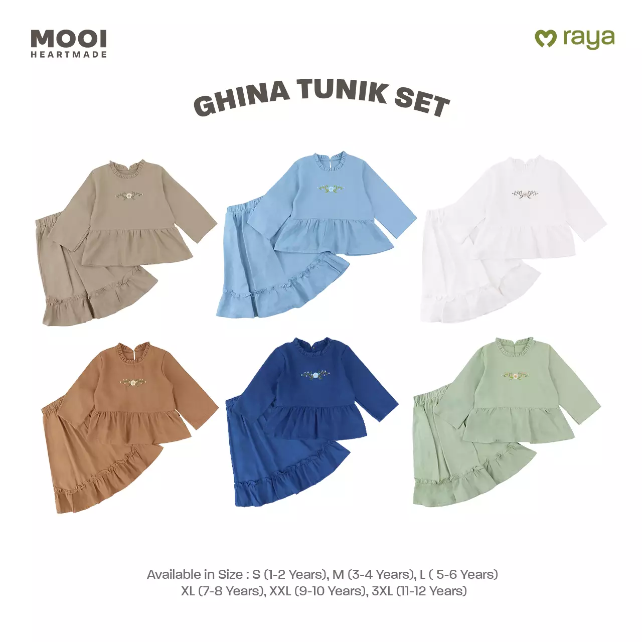 Mooi Setelan Anak Perempuan Raya Collection Ghina Tunik Set - Classic Blue