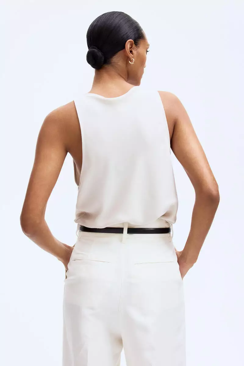 Cowl-neck satin top