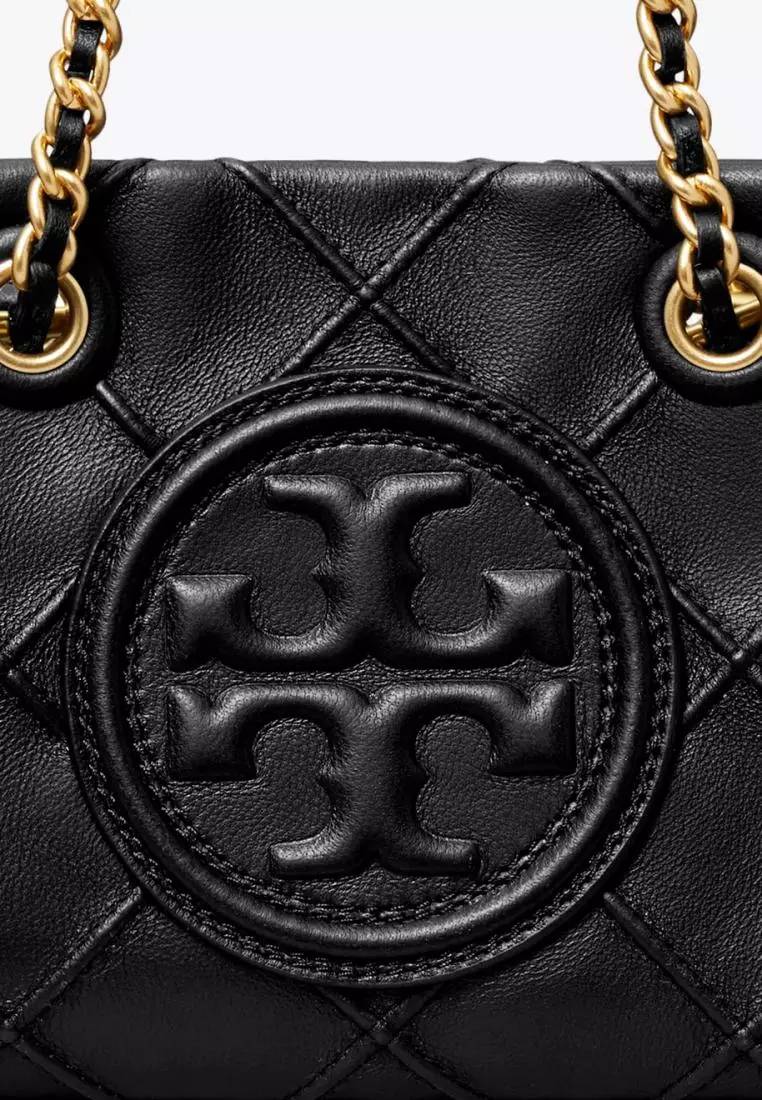 Tory Burch Mini Fleming Soft Chain Tote Black
