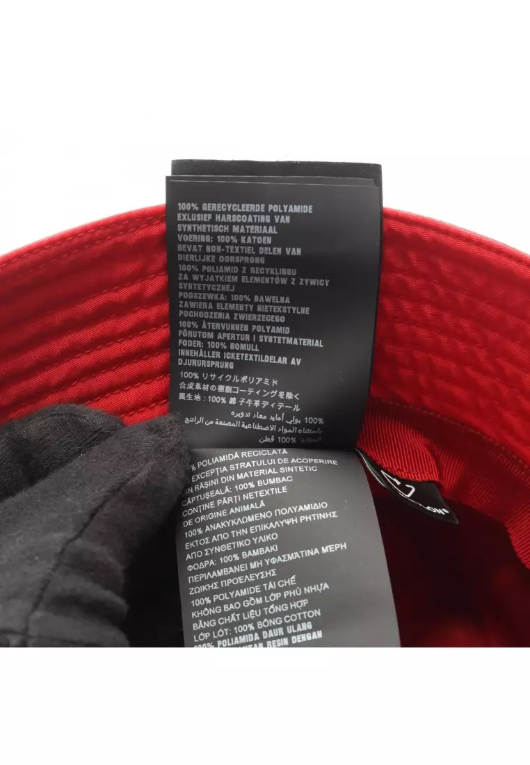 Pre-Loved Prada Re-Nylon triangle logo bucket hat Nylon Red