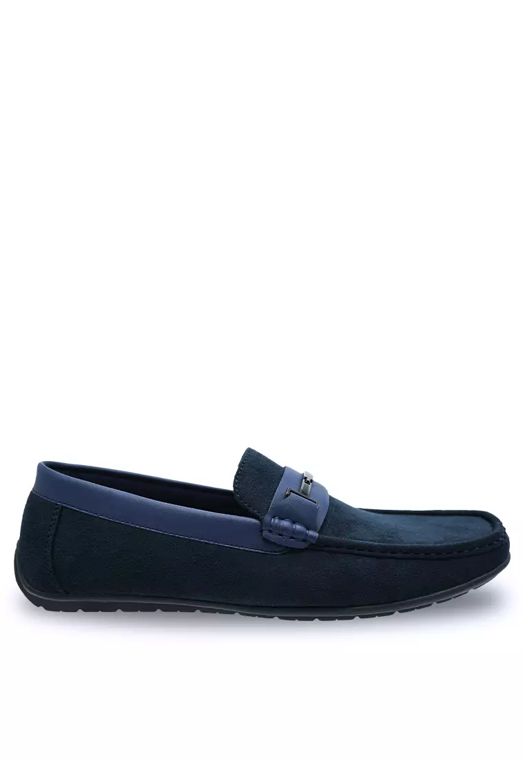 calvin klein blue suede loafers