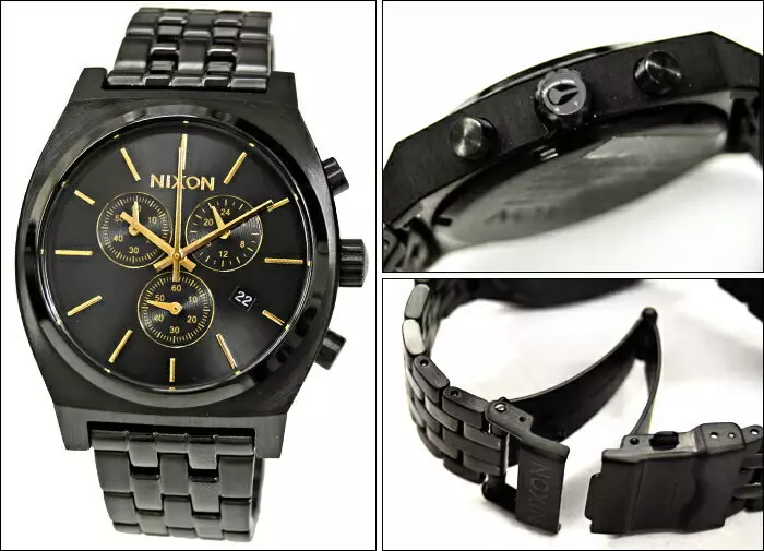 NIXON TIME TELLER CHRONO ALL BLACK / GOLD