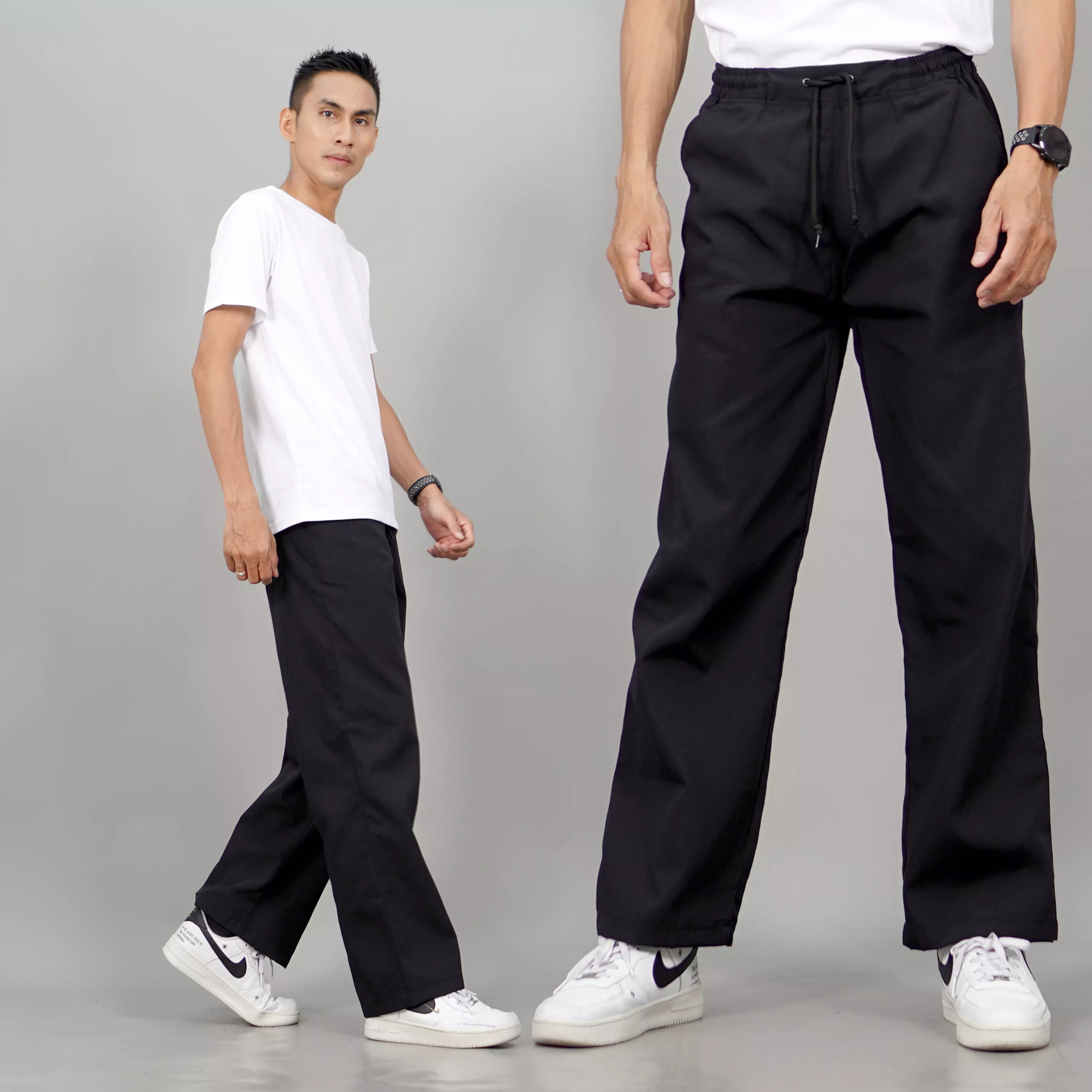 SAM Celana Pria Panjang Celana Loose Pants Pria Baggy Pants - HITAM