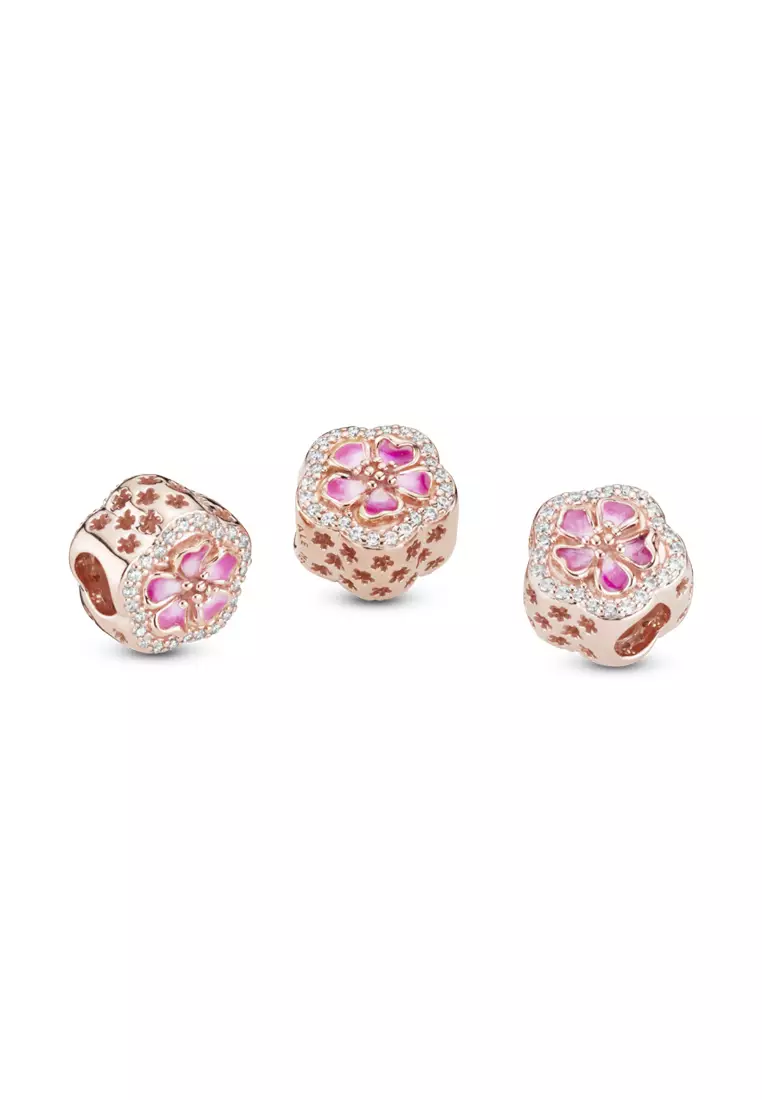 Pandora peach store blossom earrings