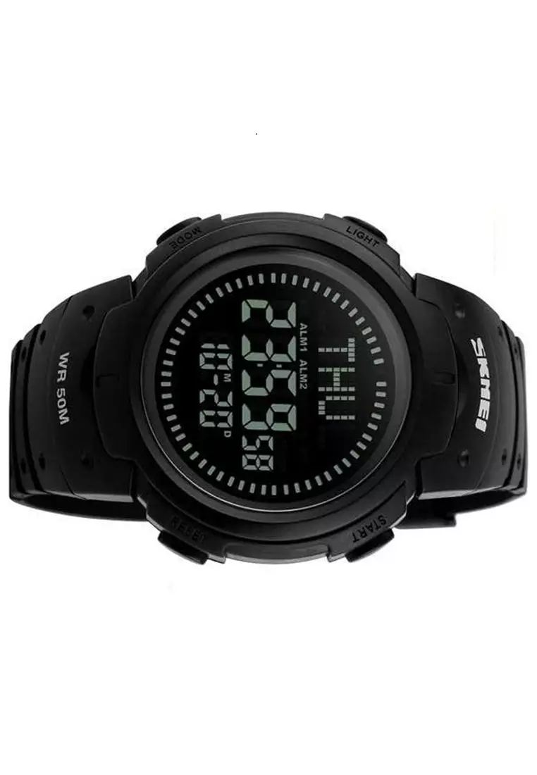 Jam Tangan Digital Pria Sporty Outdoor Kompas Waterproof Strap Tali Material PU Leather NB77 ORIGINAL