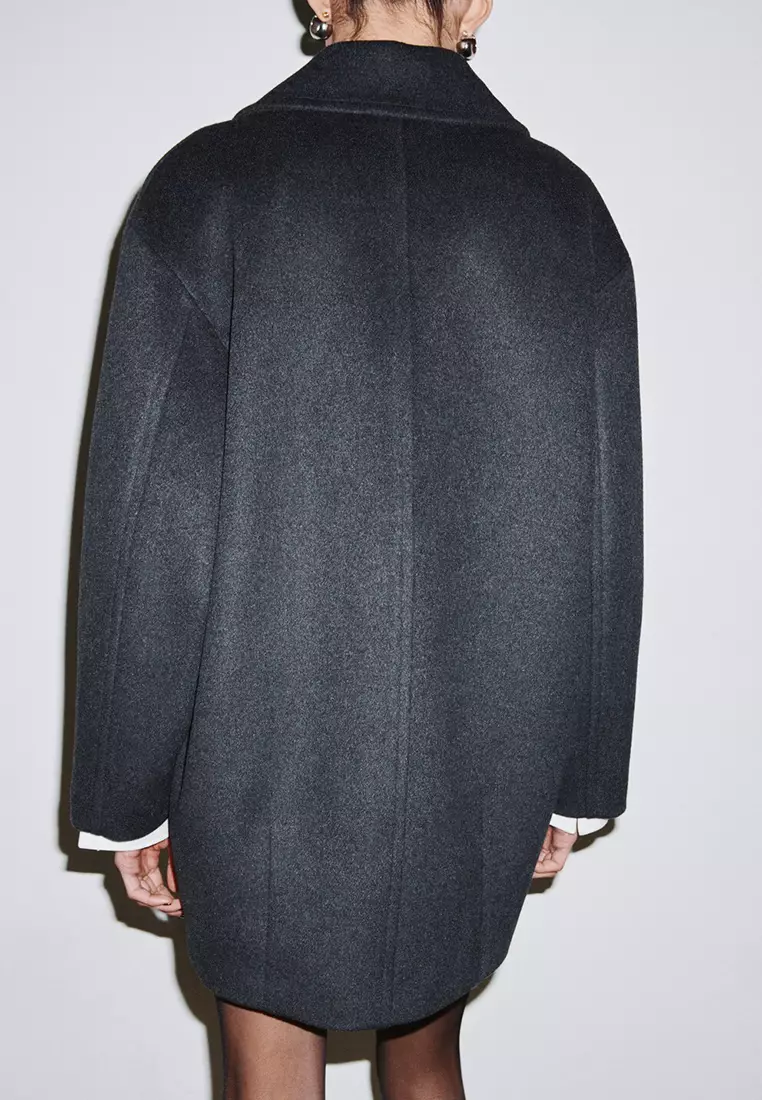 Wool-Blend Coat With Button Fastening