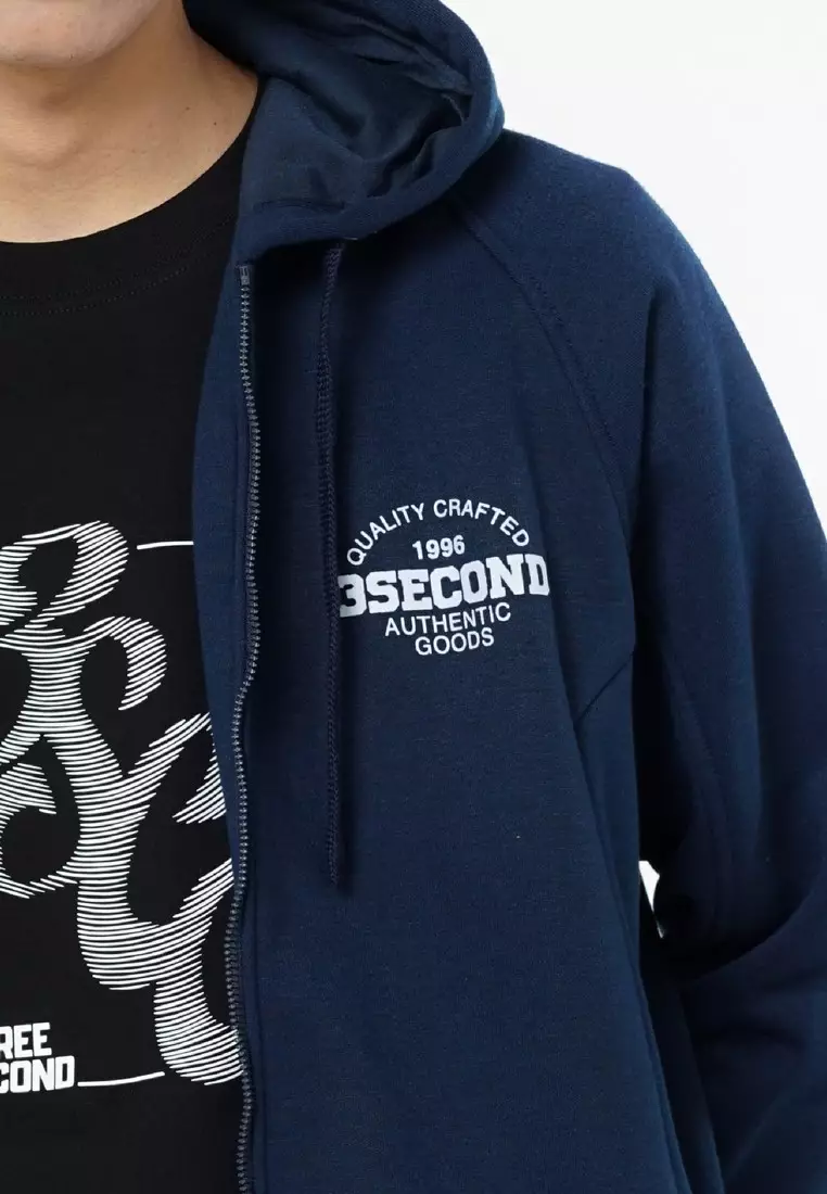 3Second Men's Jacket Hoodie Sweatshirt Regular Fit Fleece Authentic Goods OL-C020925