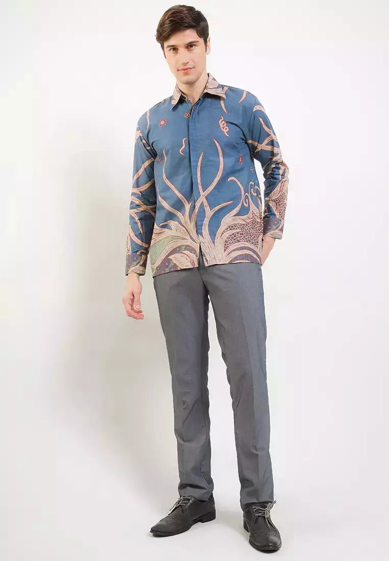 Pineapple Kemeja Batik Premium Pria Casual Modern Lengan Panjang
