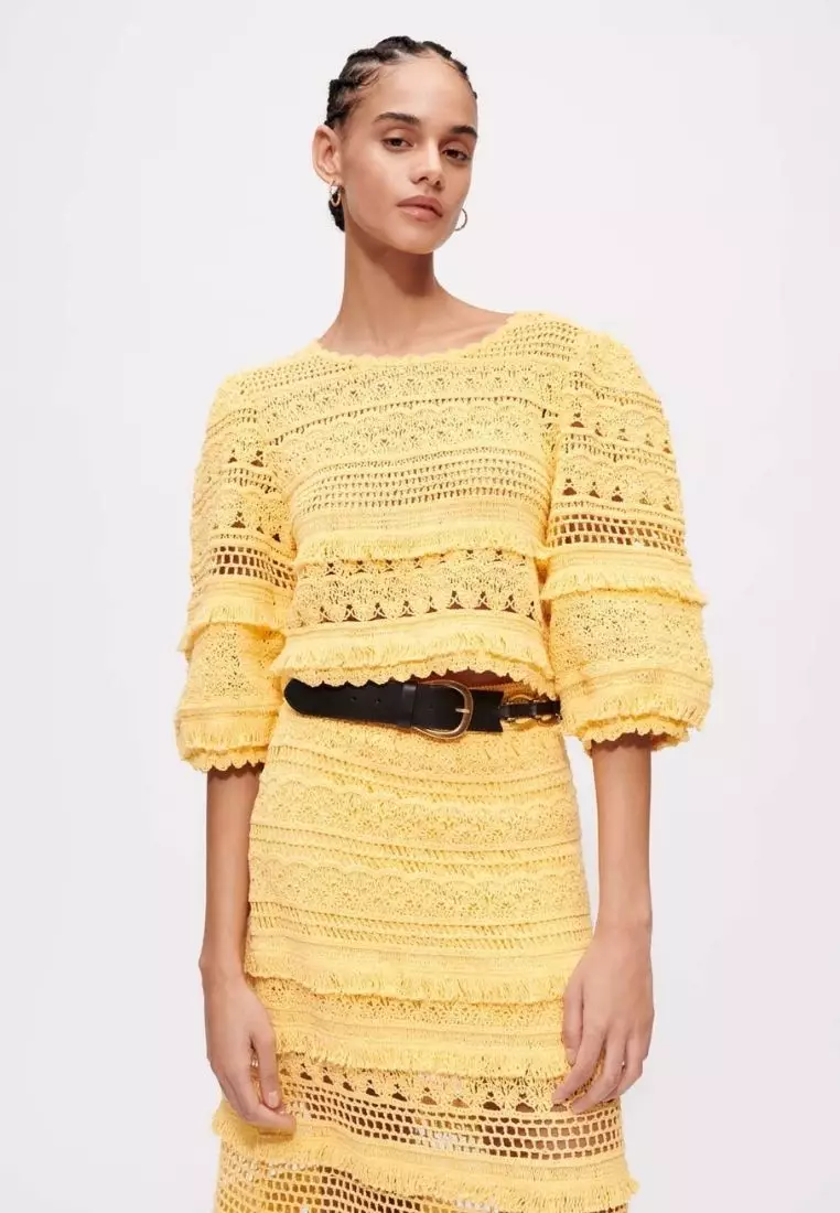 Loose Crochet Knitted Top