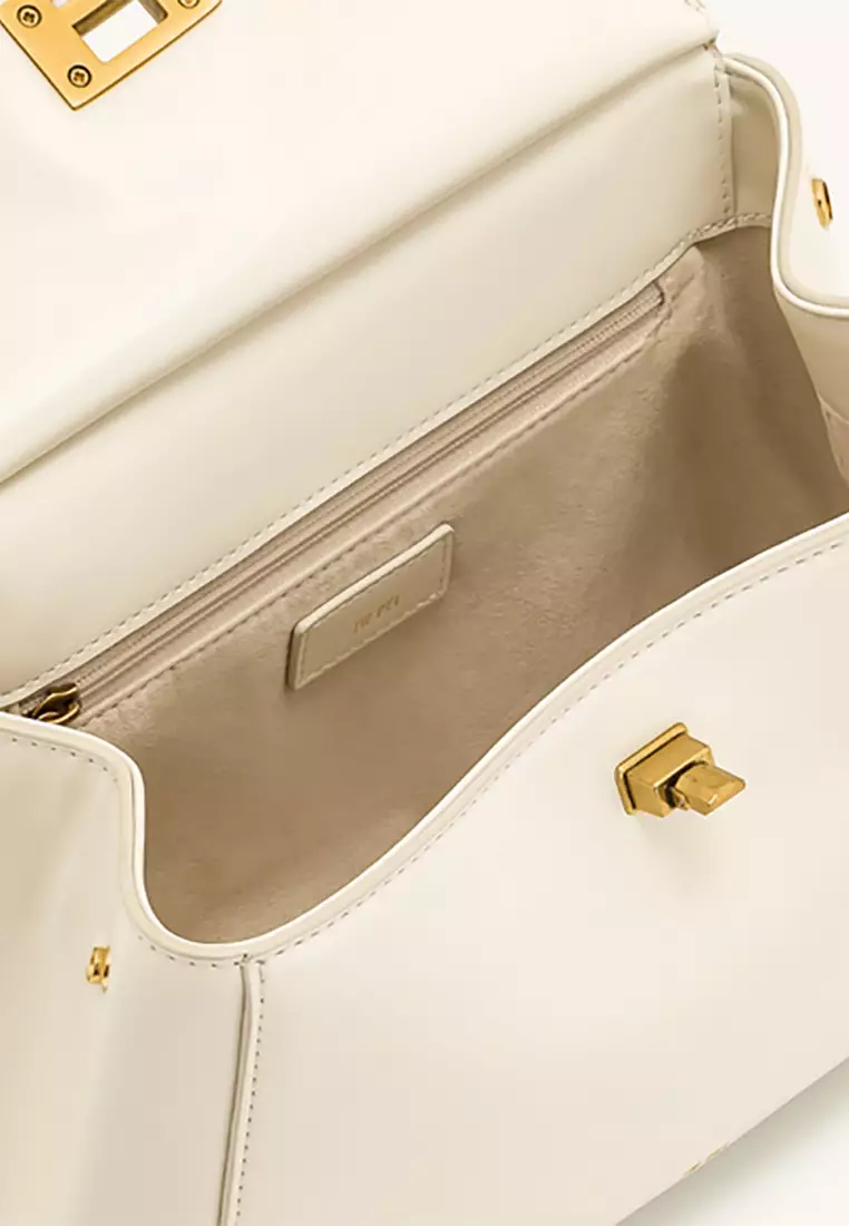 Lucia Classic Top Handbag - White