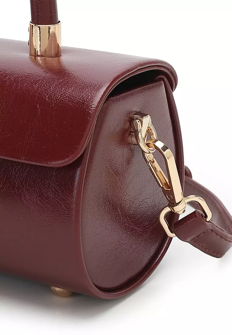 Women's Top Handle Bag / Sling Bag / Crossbody Bag / Shoulder Bag - Wine Red