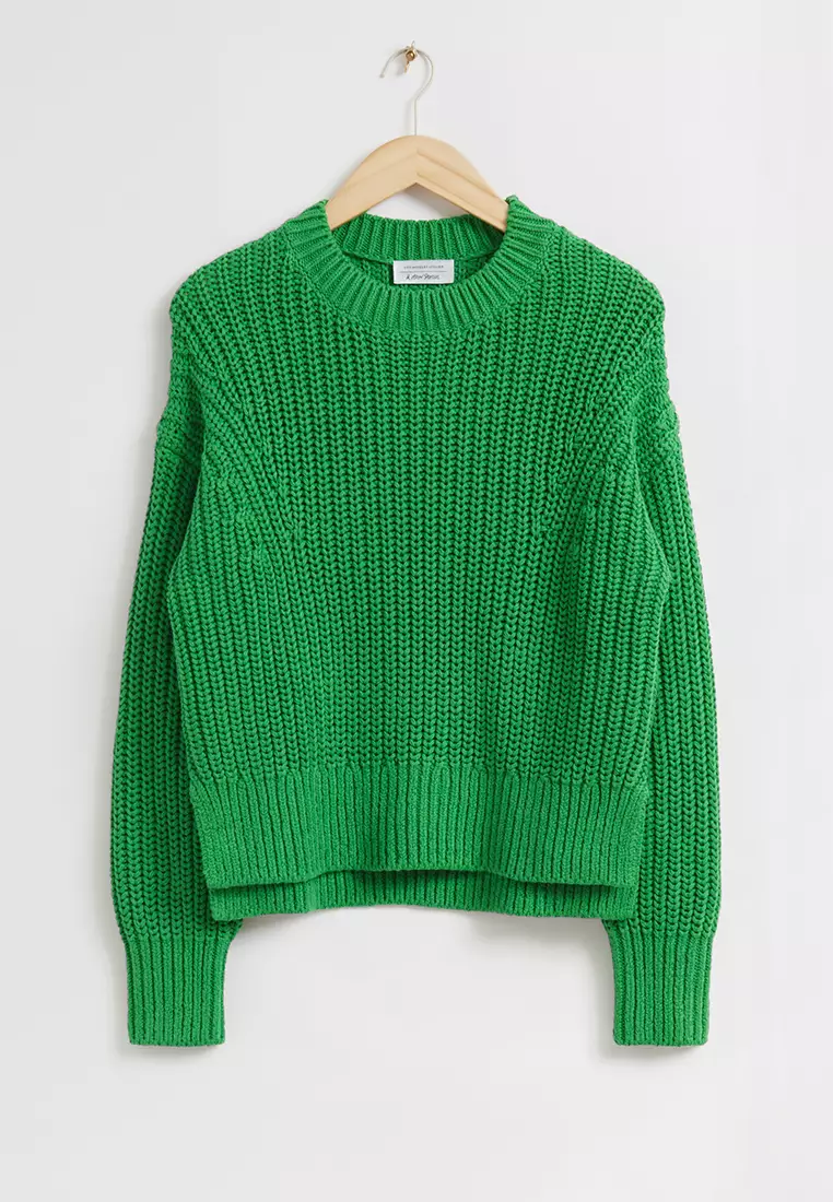 Chunky cheap green jumper
