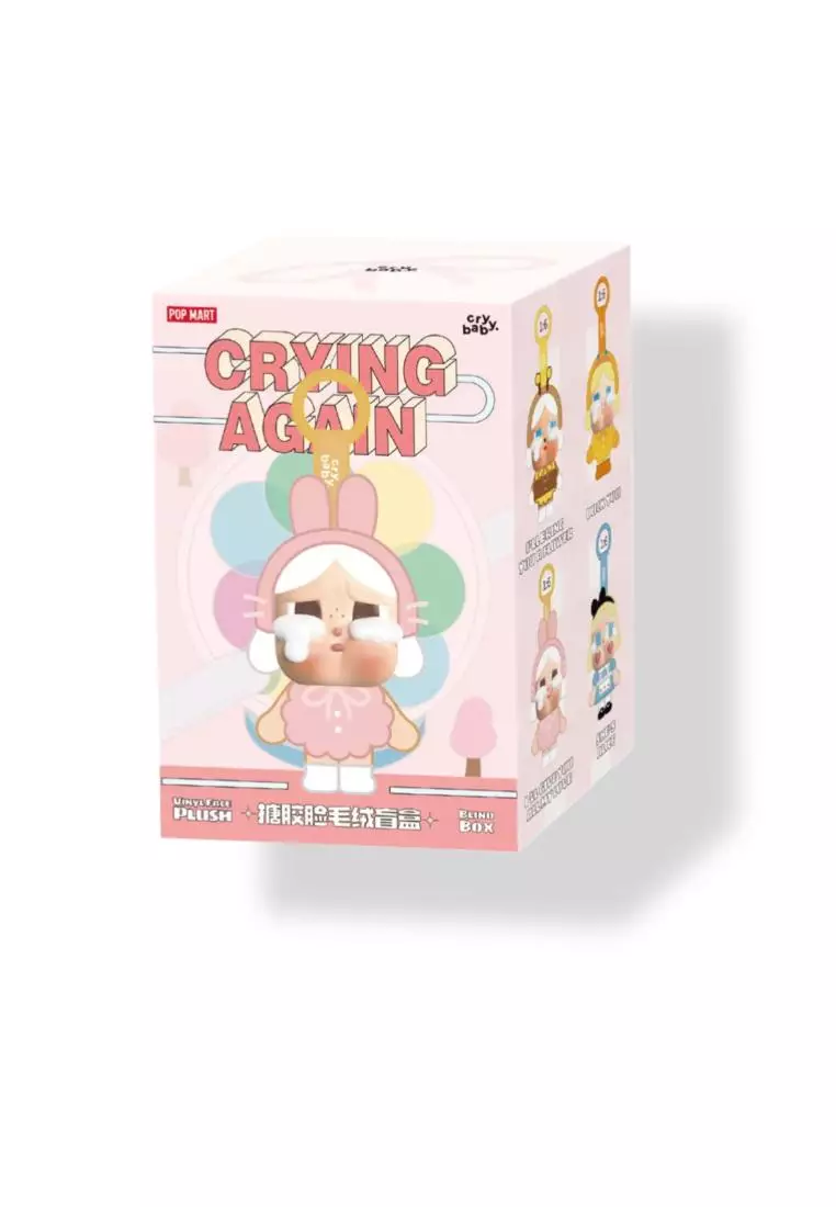 POP MART CRYBABY Crying Again Series - Vinyl Face Plush Pendant Selected Pink I'll Give You My Love