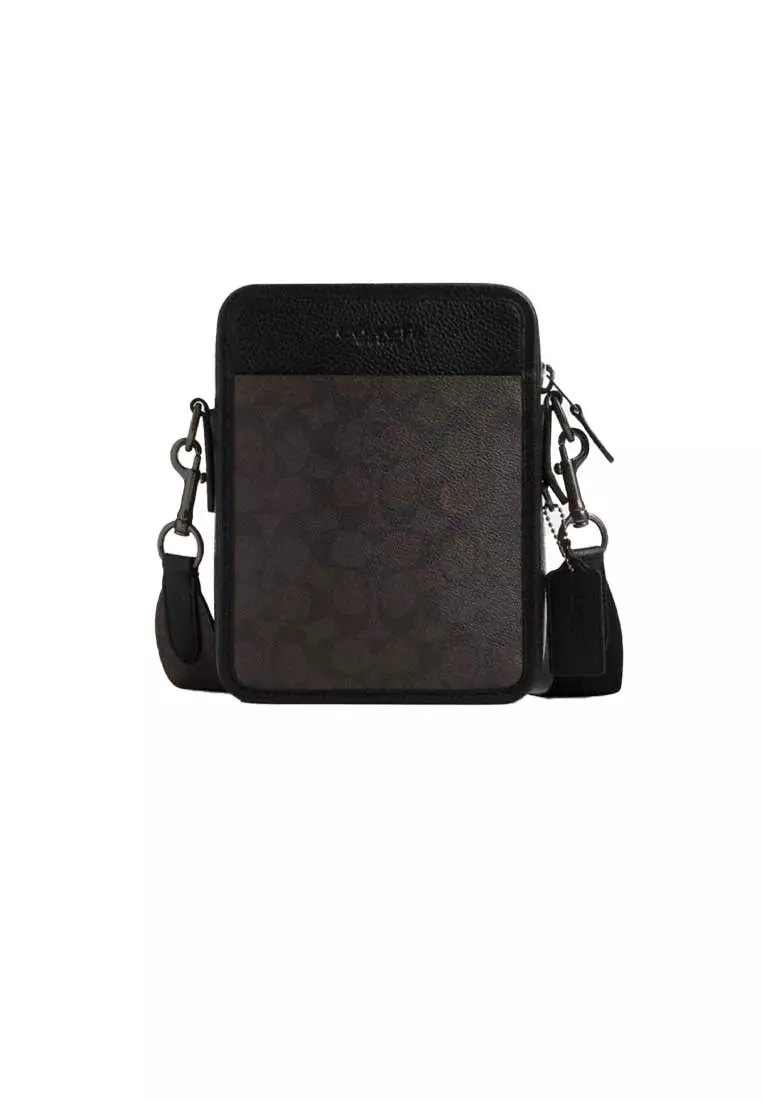Sullivan Crossbody In Signature Canvas Walnut/Black CW388