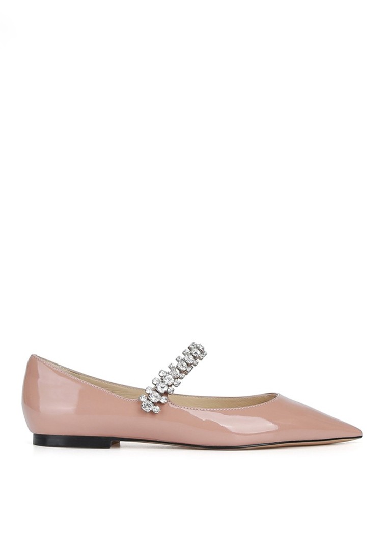 VANSA Rhinestone Chain Pointed Low Heel Shoes VSW-Fptm7