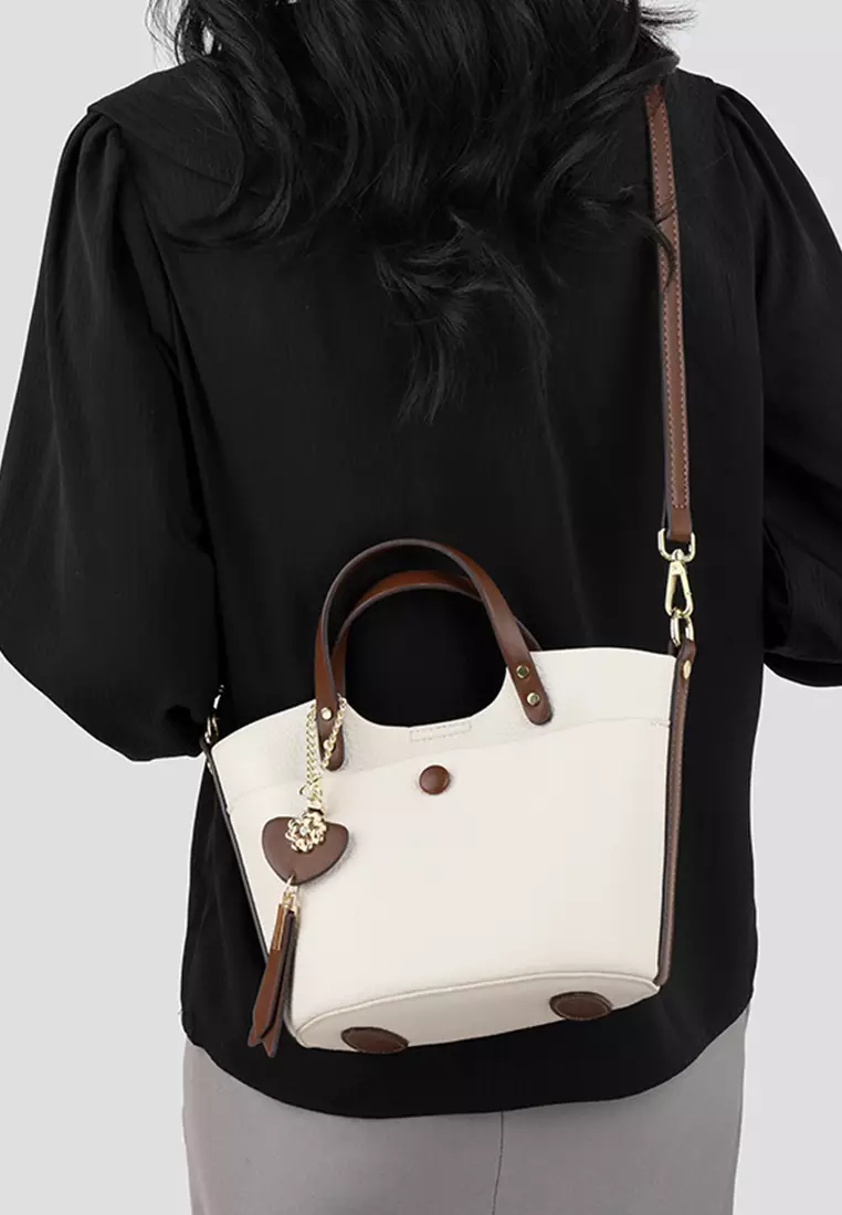 Color Matching Faux Leather Three-Way Bucket Bag JW HD-2814