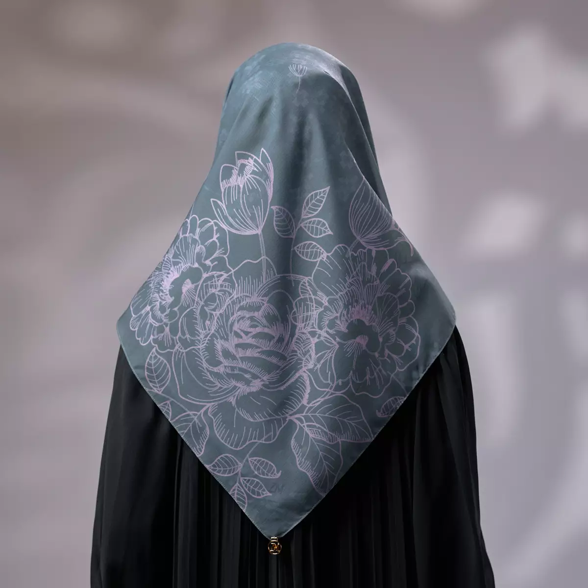 ZM Zaskia Mecca - New Jola Dark Grey Tasdia Voal Scarf Kerudung Segi Empat Wangi Water Splash Ultra Sonic