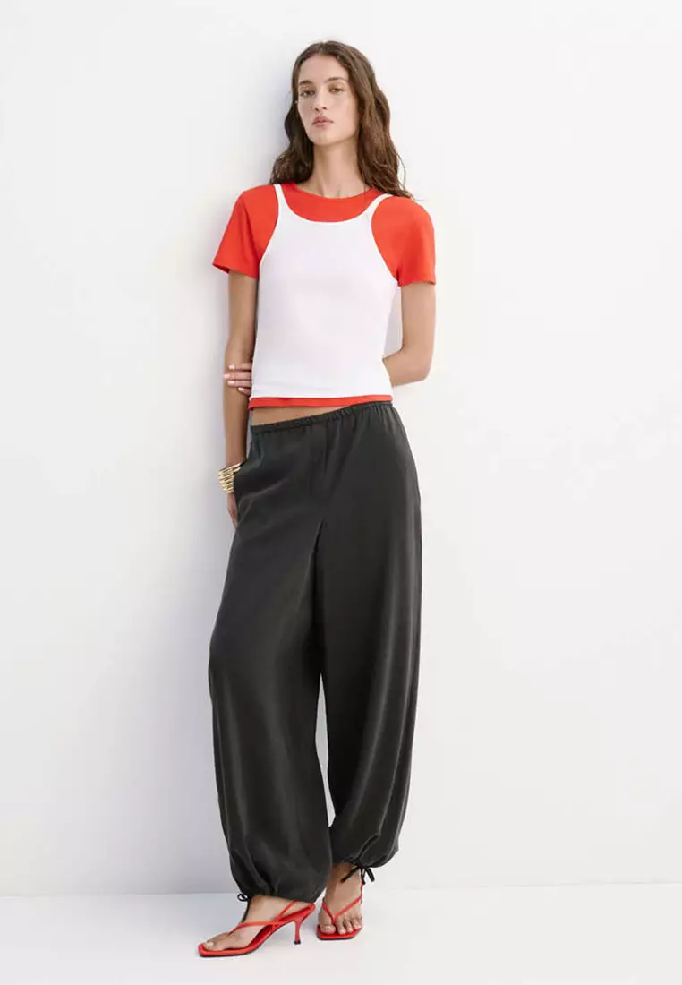 Elastic Waist Harem Pants