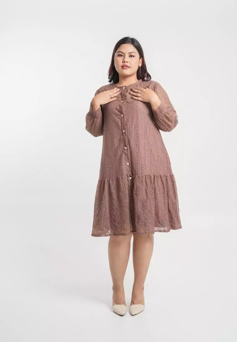 Plus Size Party Dress Porta Bronze