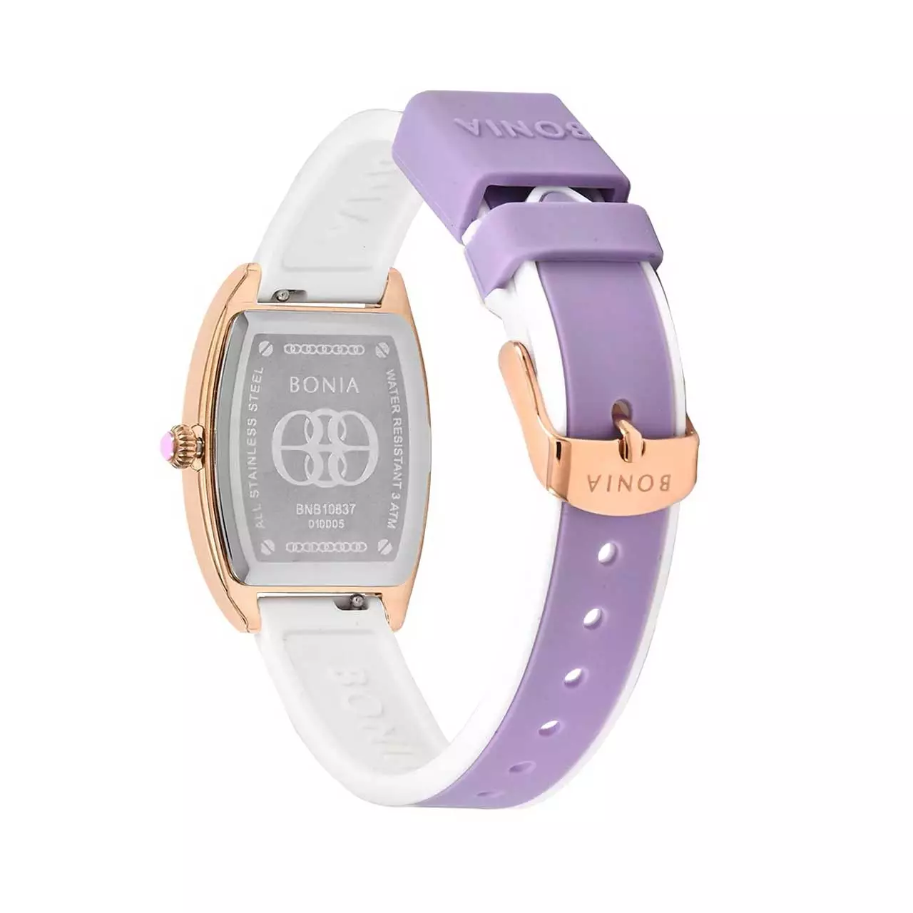 Bonia Jam Tangan Wanita - Purple Rosegold - Rubber - B10839-2502