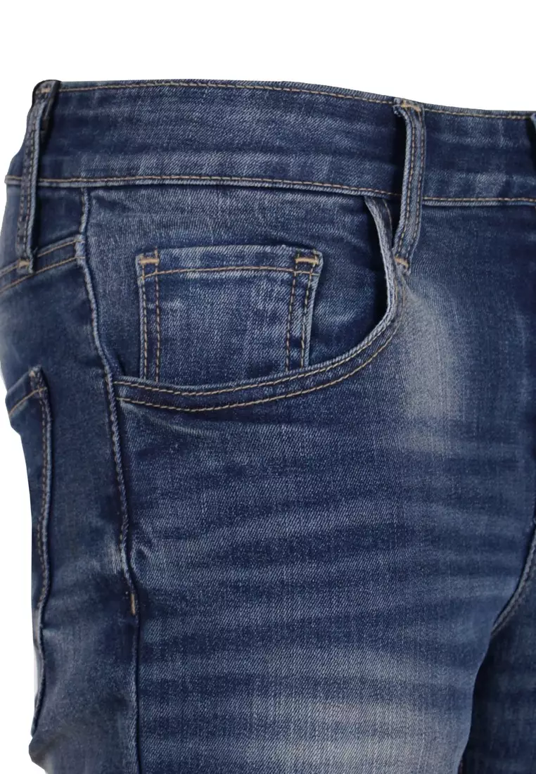 3Second Men's Long Skinny Jeans Wash Denim On OL-C041024