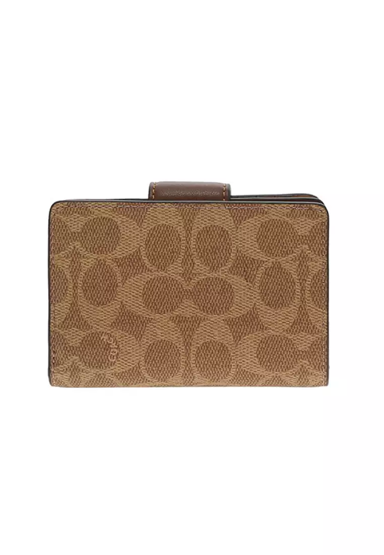 Medium Corner Zip Wallet In Signature Canvas CW786