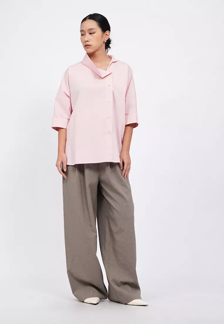 Asymmetric Placket Blouse