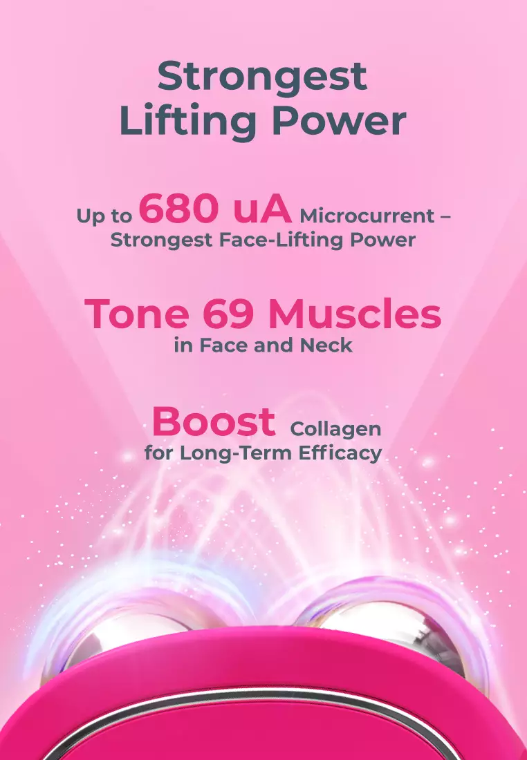 FOREO BEAR 2 Fuchsia Advanced Lifting & Toning Microcurrent Facial Device - Anti Aging Face Sculpting Tool | Instant Face Lift | Non-Invasive Skin Care Tools