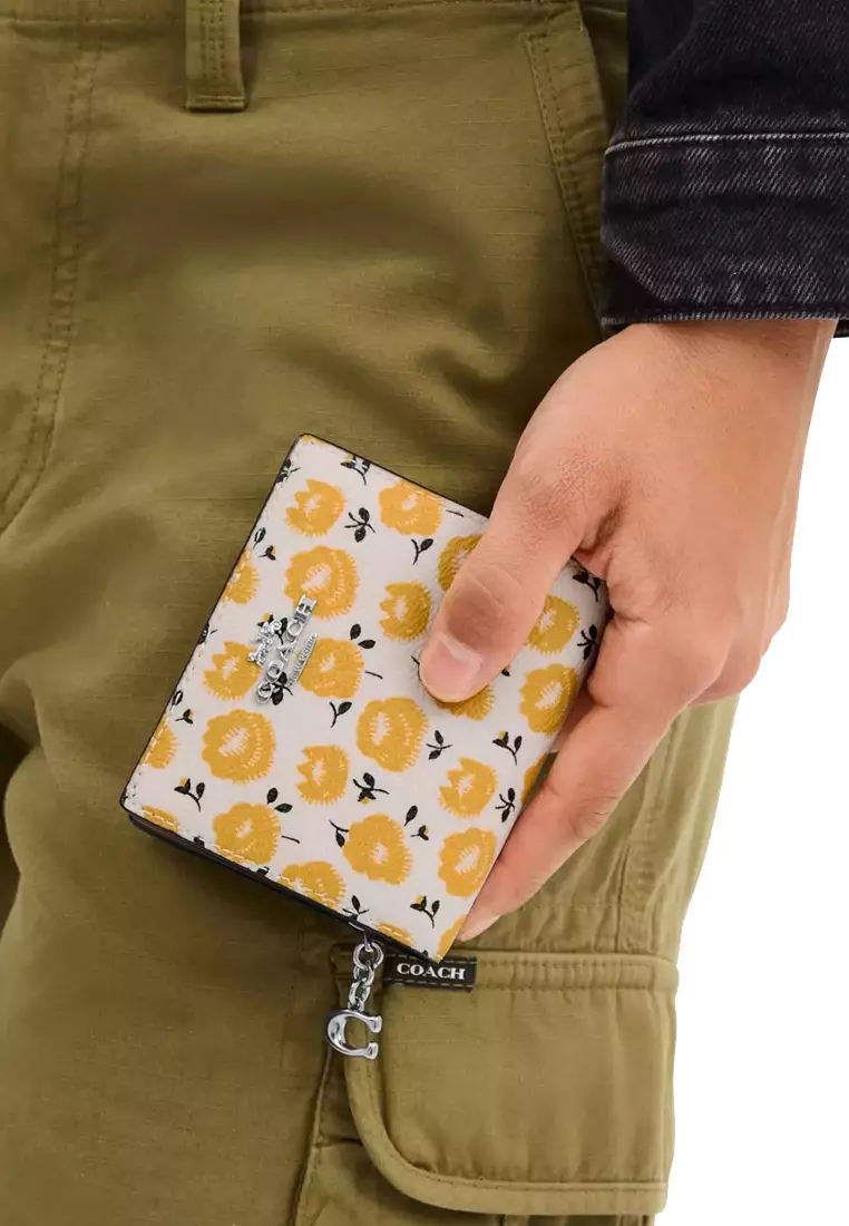 Snap Wallet With Floral Print - Chalk/ Buttercup Multi CBO76