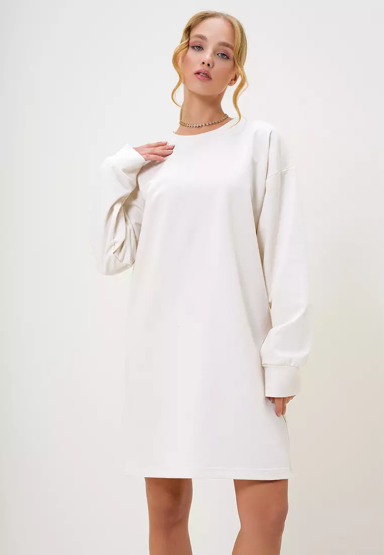 Crew Neck Sweatshirt Dress