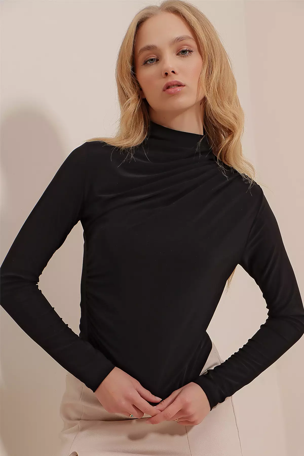 Draped Neck Blouse