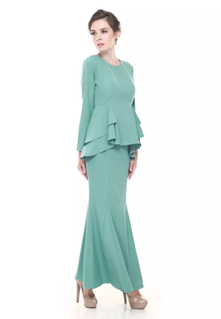 Lora Peplum in Mint Green