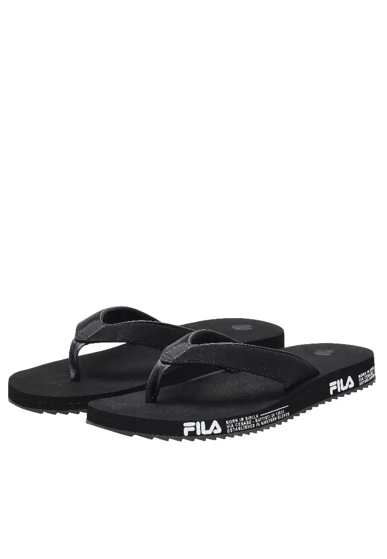 Fila slippers black best sale