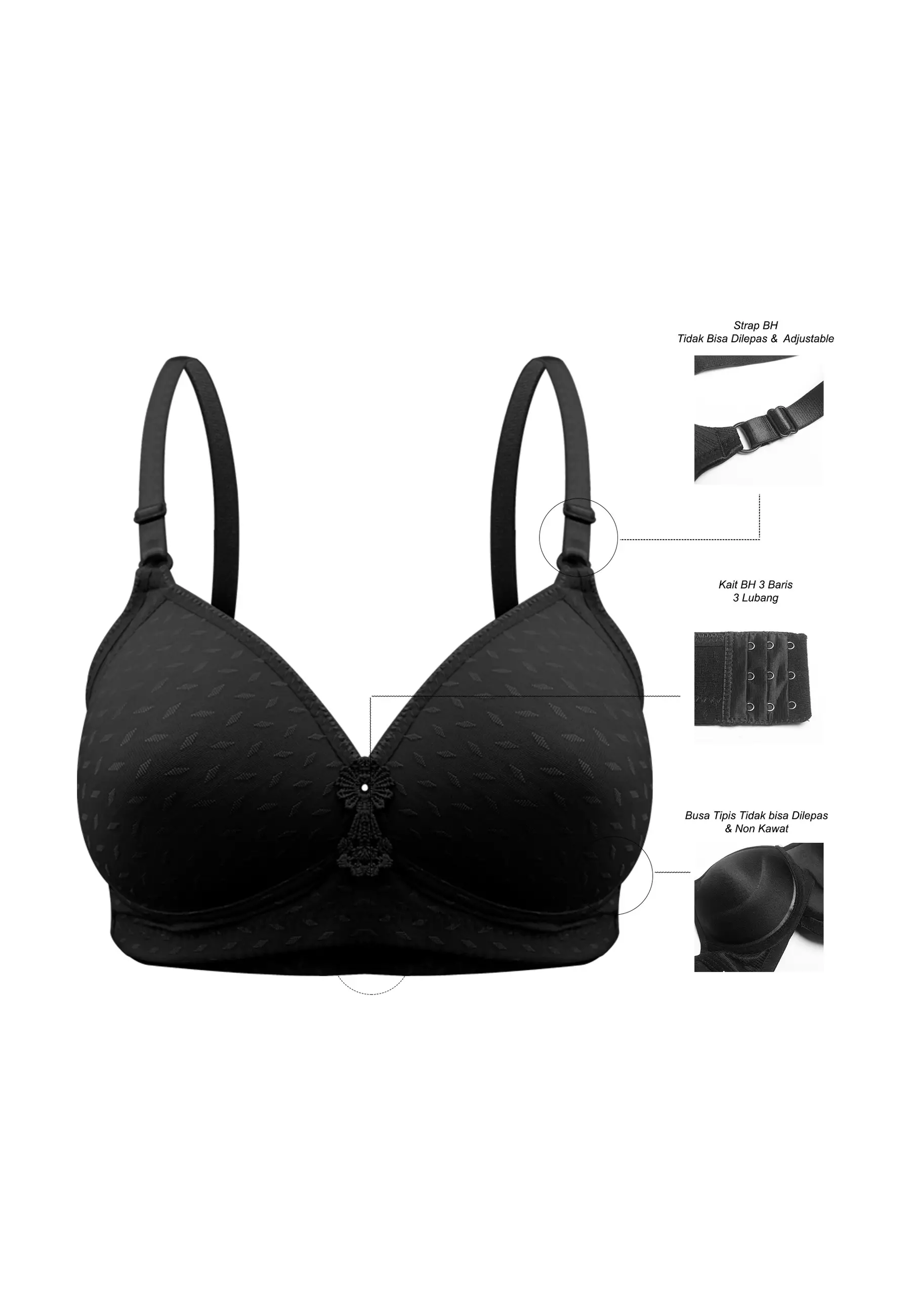 You’ve (YouHave) BH Wanita Bra Cup Jumbo C Busa Tipis Tanpa Kawat 100056