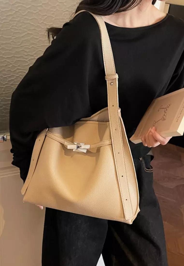Large Capacity Commute Casual Buckle Design Crossbody Tote Bag CA26042824YE