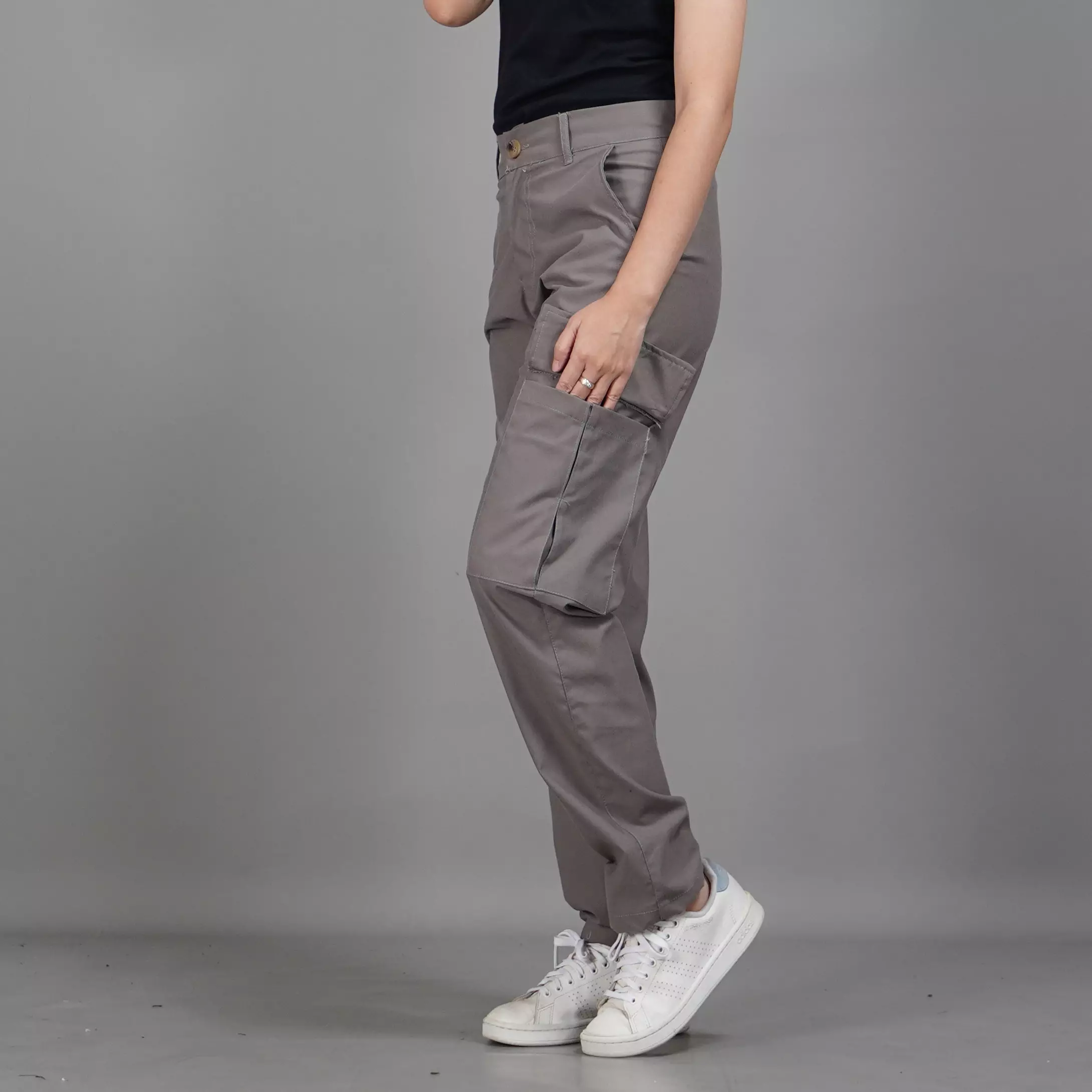  RAYSA Celana Cargo Wanita Cargo Pants Wanita - ABU MUDA