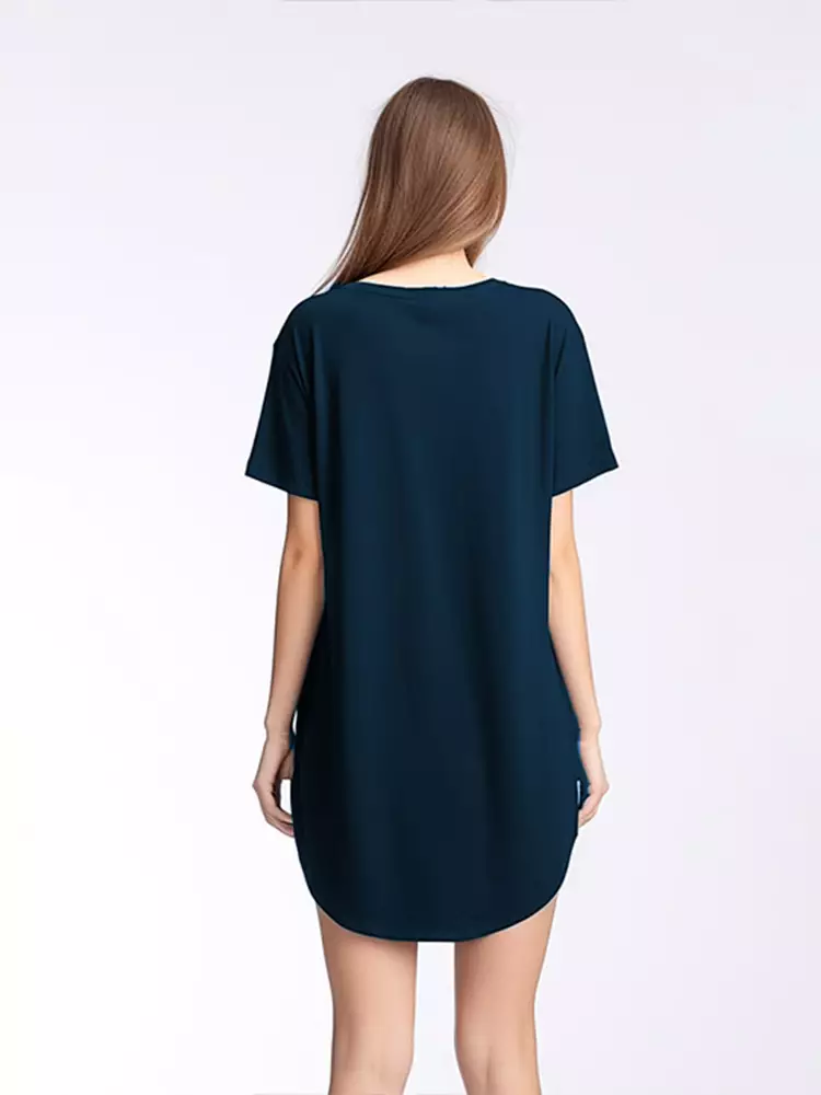 LTF11 long dress kaos t shirt wanita tokyo katakana navy