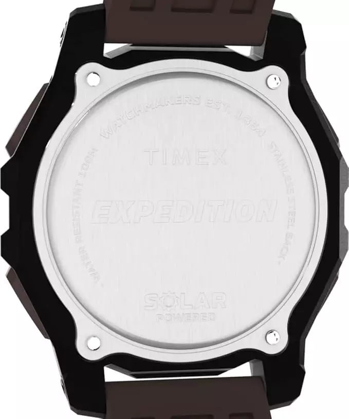Jam Tangan Pria Timex Expedition Ridge Solar Chronograph Digital Dial Brown Silicone Strap TW4B33800V5 Original