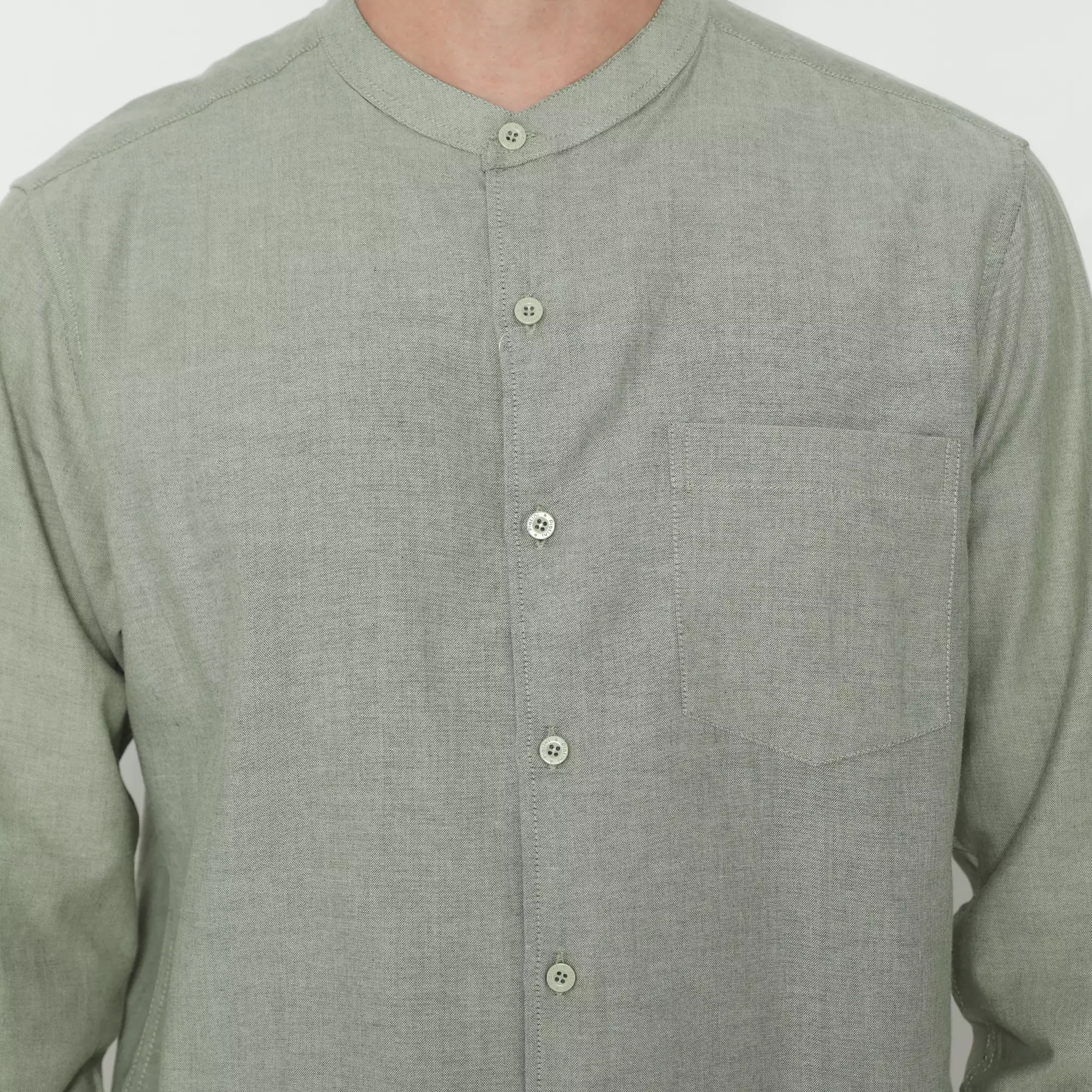 Platini Kemeja Pria Koko Shanghai Lengan Panjang Katun Oxford Hijau Sage 22030