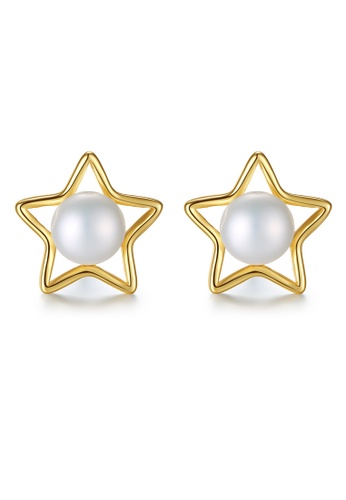 SUNRAIS gold Premium color stone golden star earrings CCE51ACD506867GS_1