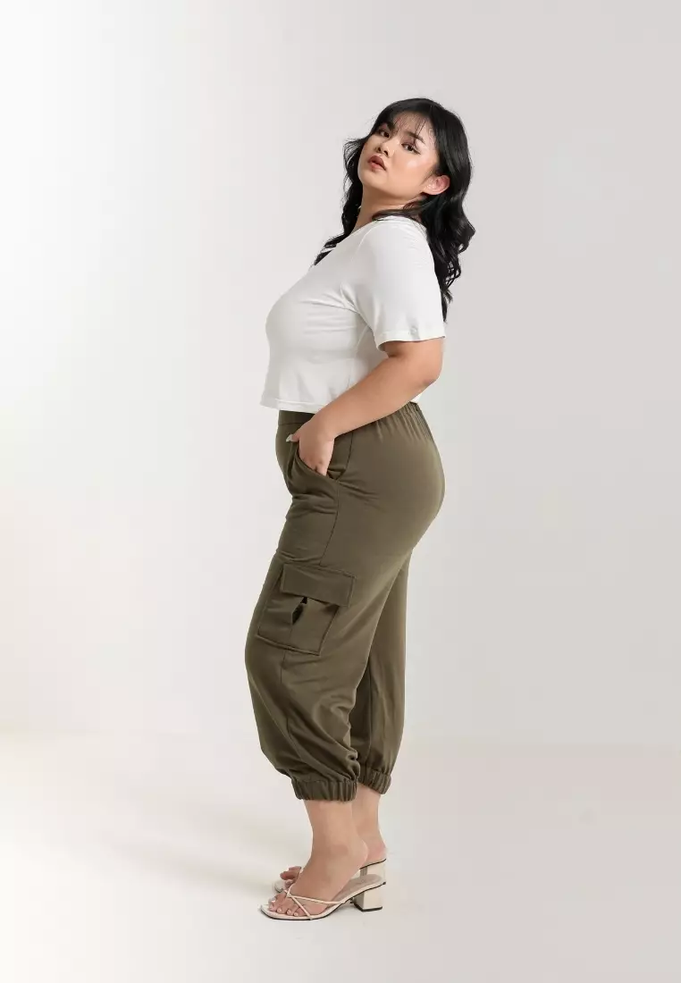 Xtramiles Plus Size Jogger Pants Becca Army