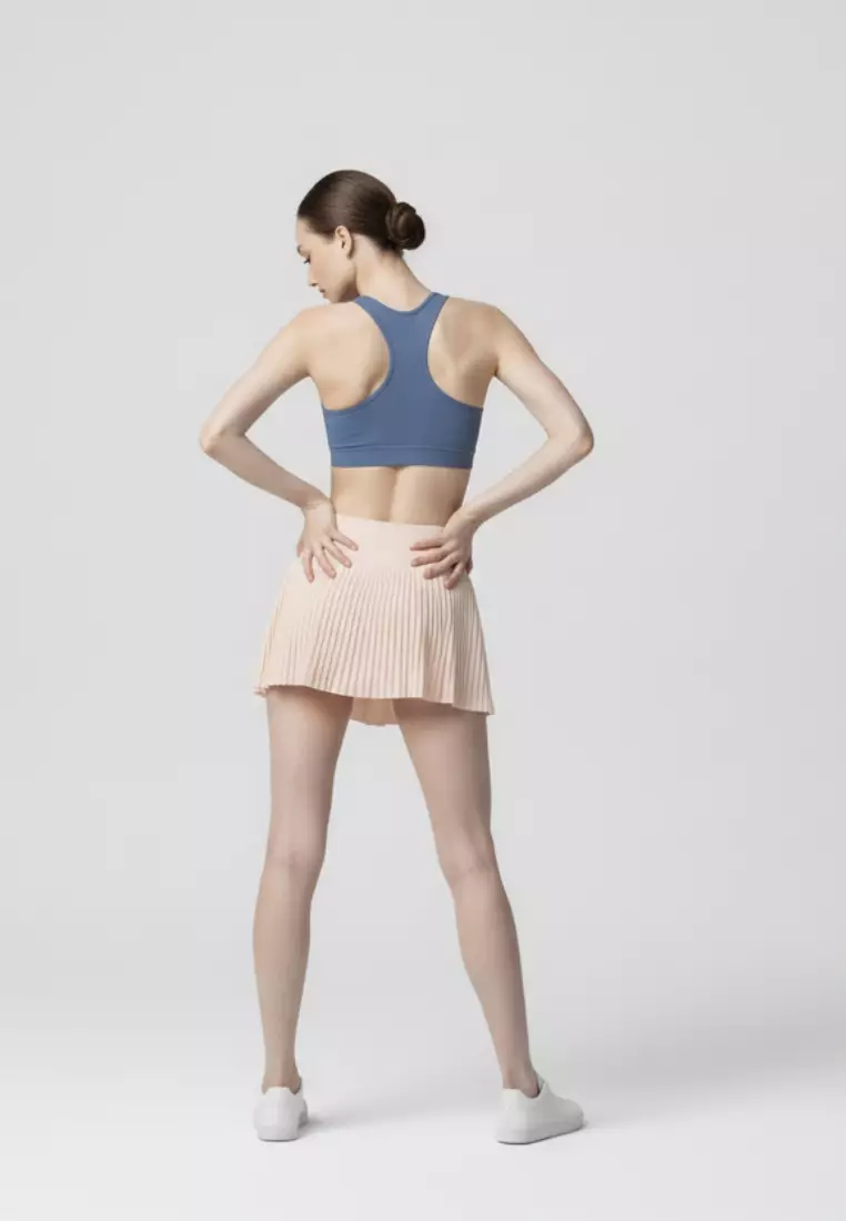 Yume High-Waist Pleated Sport Skirt with Inner Shorts — Tennis Running Yoga Active Skort for Women