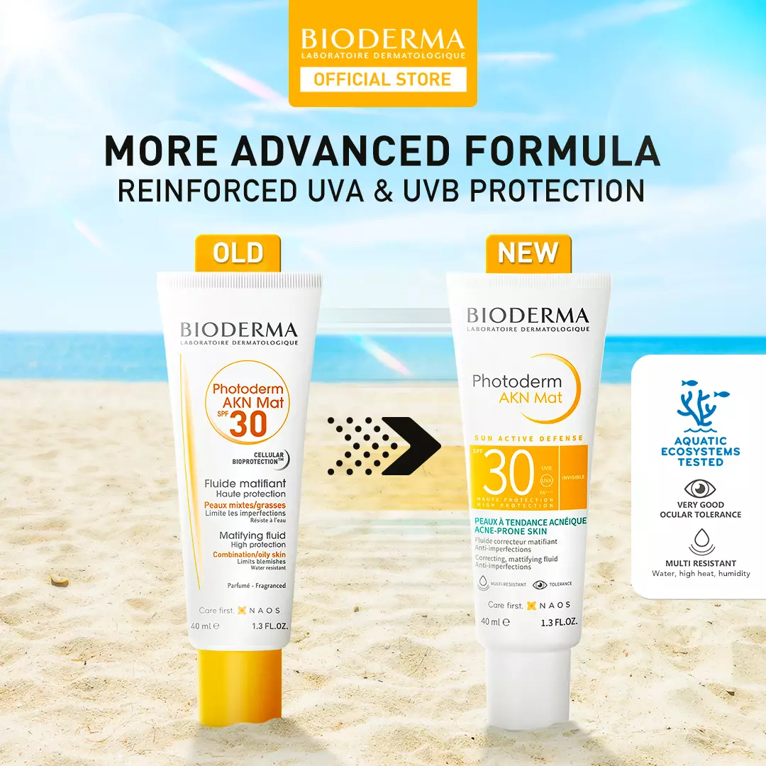 Bioderma Photoderm AKN Mat SPF 30 40 ml - Sunscreen untuk Kulit Kombinasi / Berminyak / Berjerawat