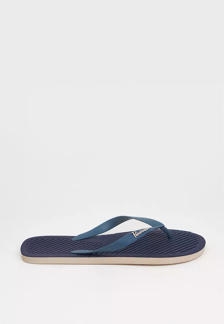 Discount on Penshoppe  shoes - SKU: Men's Two-Toned Strap Flip Flops with Contrast Sole