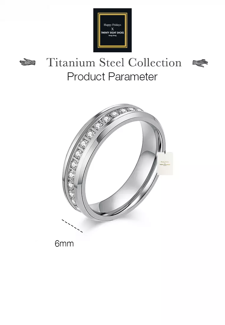 Titanium Steel Zircon Ring JW QF-JZ850