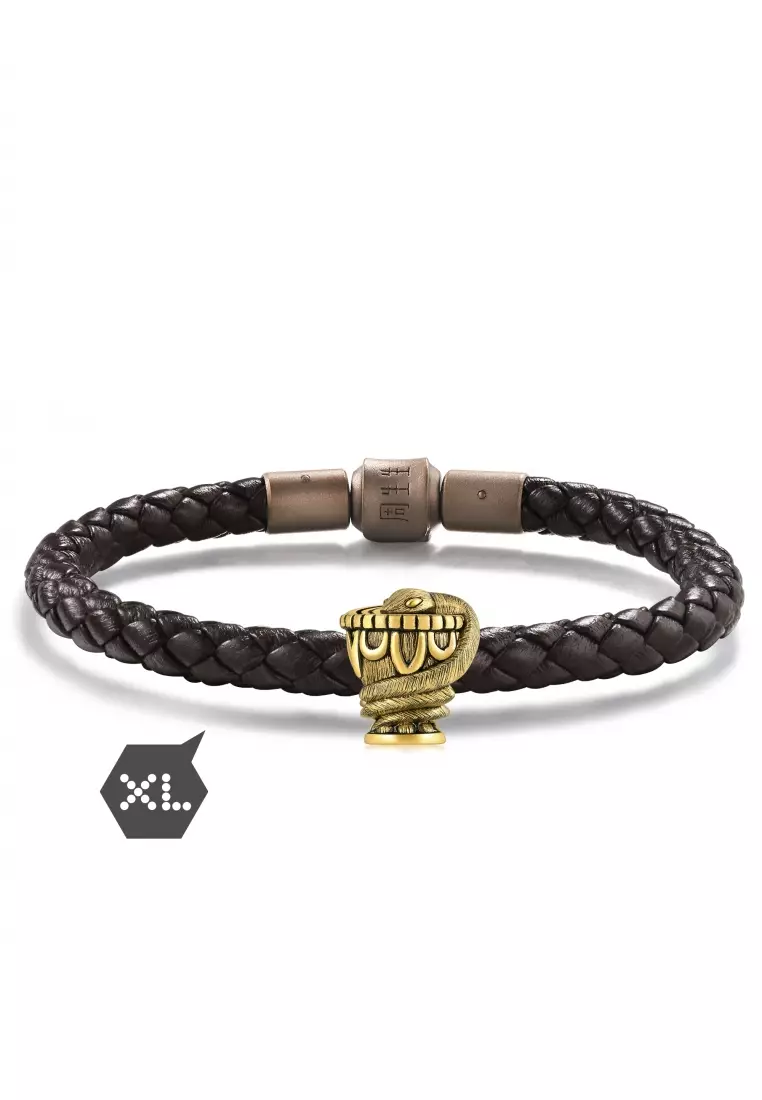 999 Gold Snake Charm for Men 92008C  [Bracelet not included]